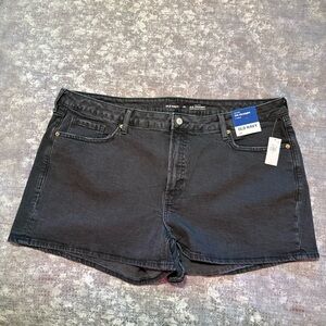 Old Navy Women's OG Straight High Ride Black Denim Shorts